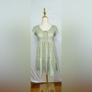 See You Monday Mint Dress With Pink Floral